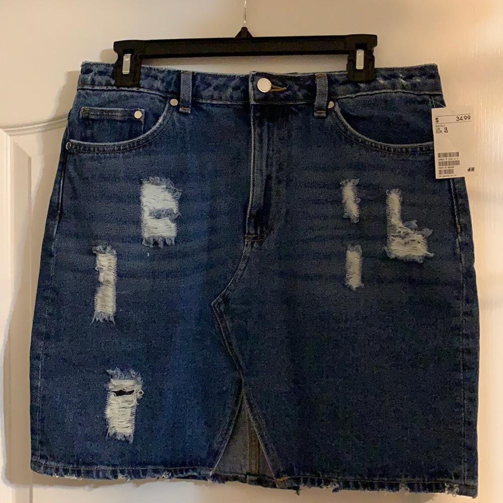 Distressed💙Jean mini-skirt